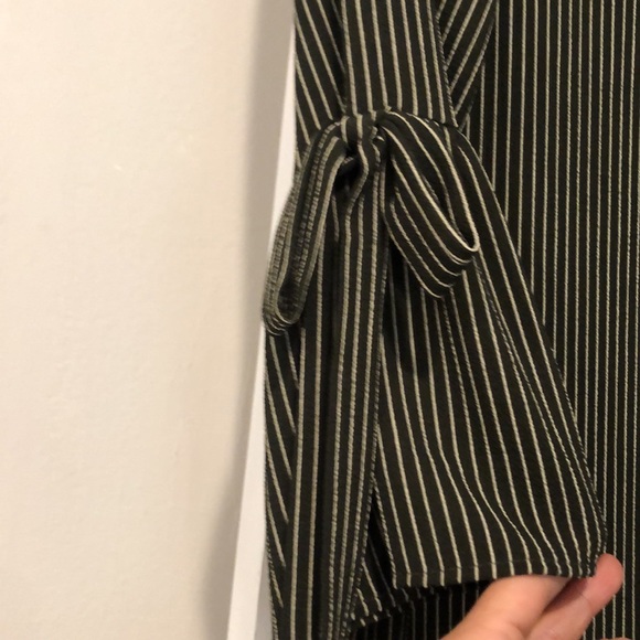 Olive green and white stripe dress - Picture 3 of 3